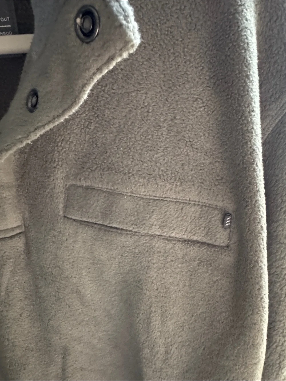 Free Fly Apparel Olive Green Snap-Placket Fleece Shirt Jacket